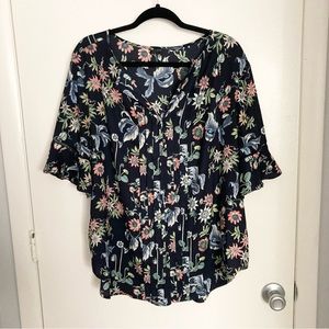 Ann Taylor Romantic Floral Blouse XL